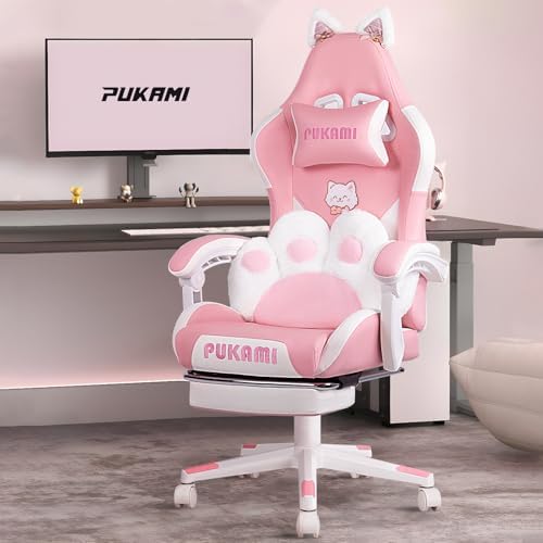 Gaming Chair Cushion - Pembe Oyun Koltuğu Kedi Kulaklı ve