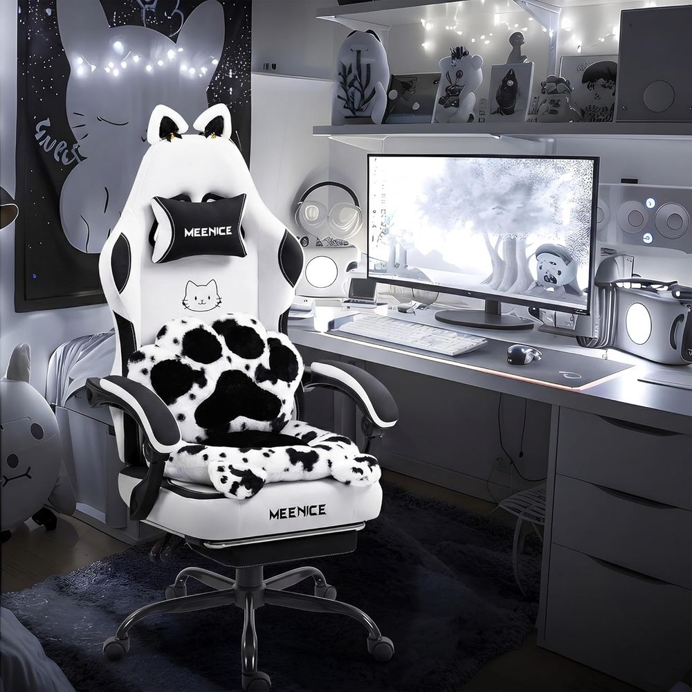 Gaming Chair Cushion - Kedi Kulaklı ve Destekli Bel ve